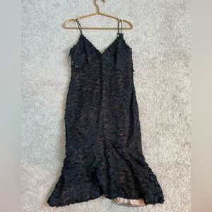 Vera Wang Black Textured Dress